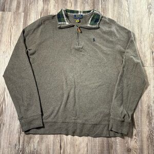 Polo Ralph Lauren Boys Cotton Quarter-Zip Pullover Mock Neck Sweater Size XL